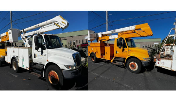 ELECTRICAL INSTALLATION CONTRACTOR - (2) INTERNATIONAL BUCKET TRUCKS - ELECTRICAL SUPPLY INVENTORY - PALLET RACKING - LED LIGHTING - OFFICE FURNITURE